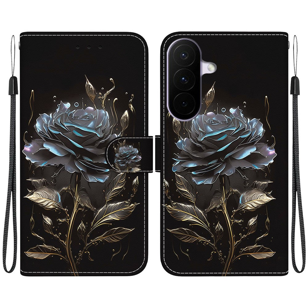 For Samsung Galaxy A27 5G Wallet Phone Case Anti-Drop Pattern Printing Leather Flip Cover with Strap