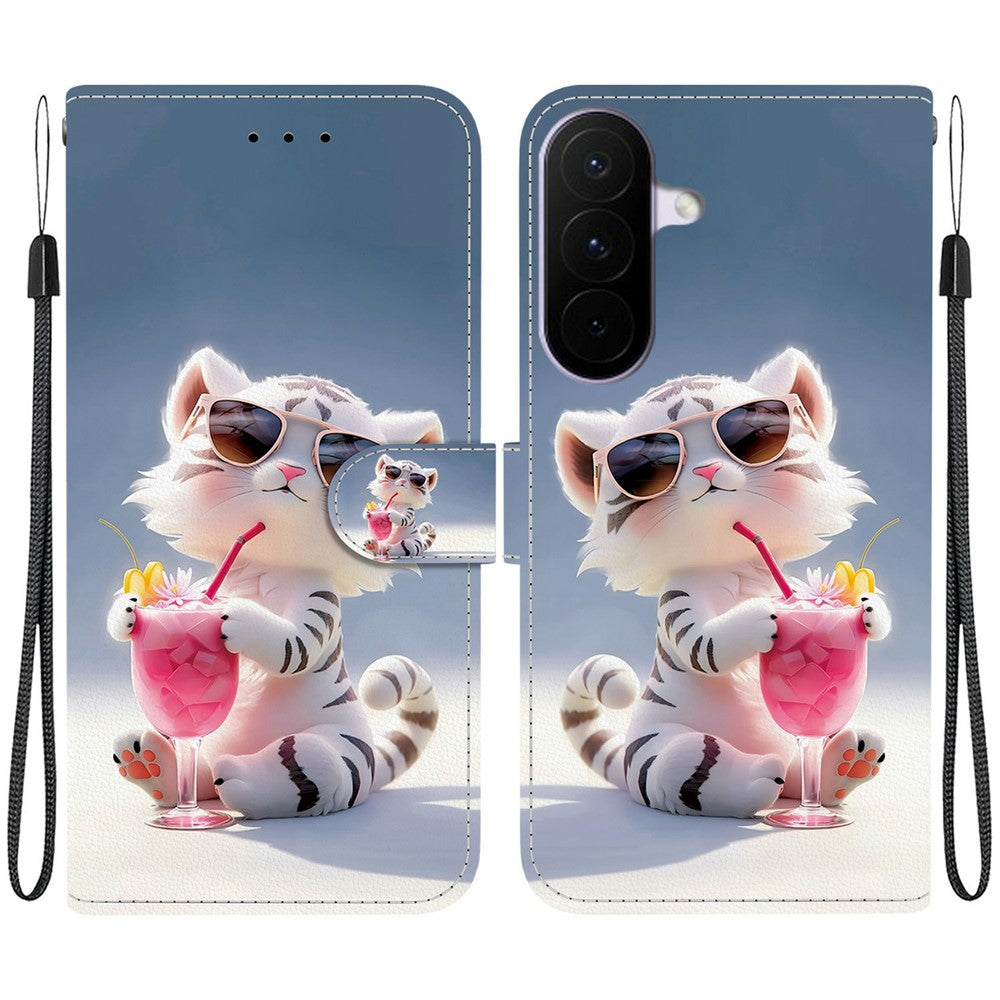 For Samsung Galaxy A27 5G Case Pattern Printing Leather Flip Wallet Phone Cover with Lanyard