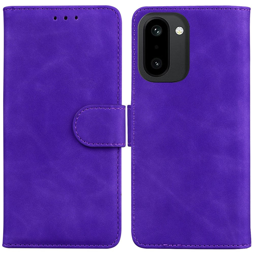mobilskal till OnePlus Ace 6 5G / Ace 6T 5G / 15R 5G enfärgat läderplånboksfodral