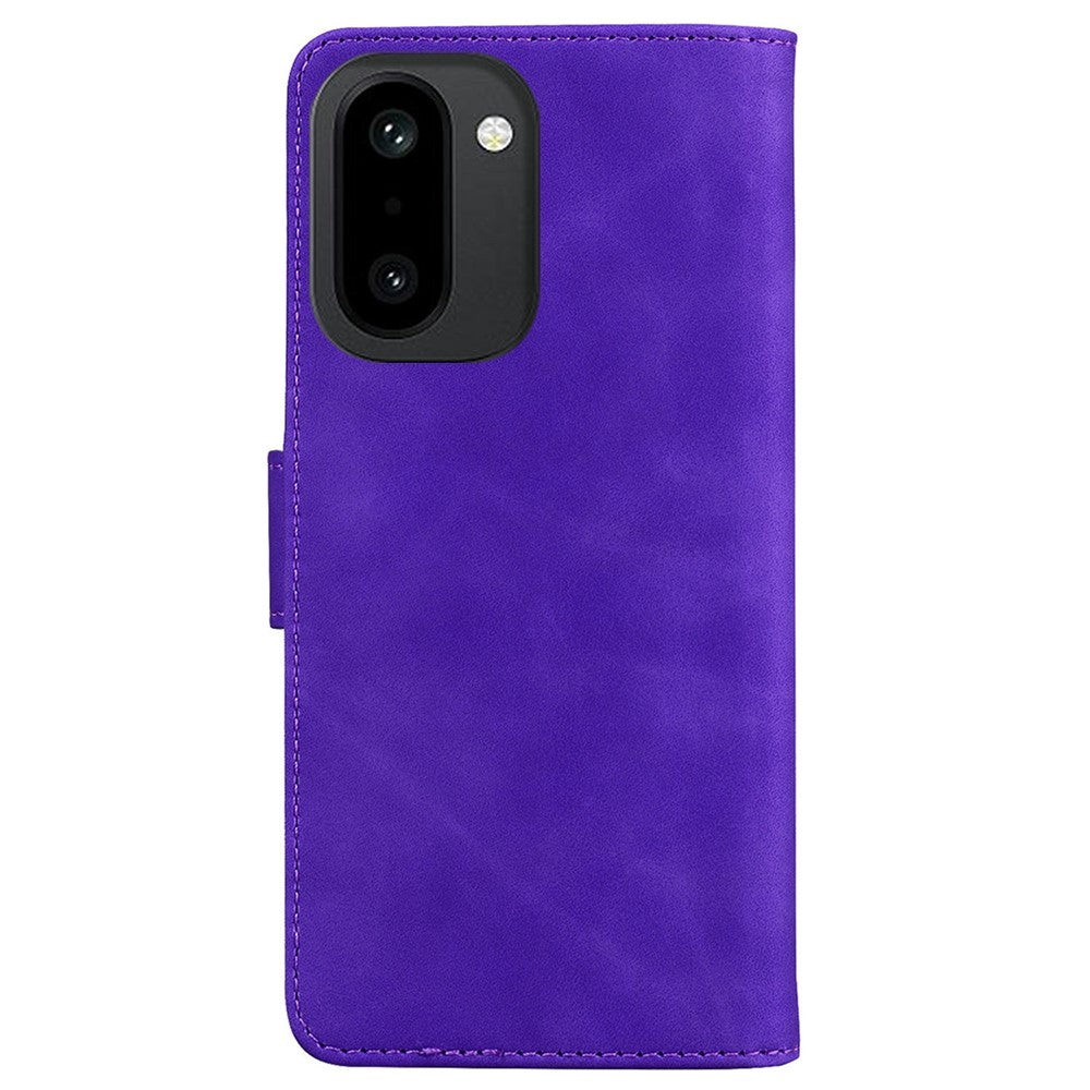 mobilskal till OnePlus Ace 6 5G / Ace 6T 5G / 15R 5G enfärgat läderplånboksfodral