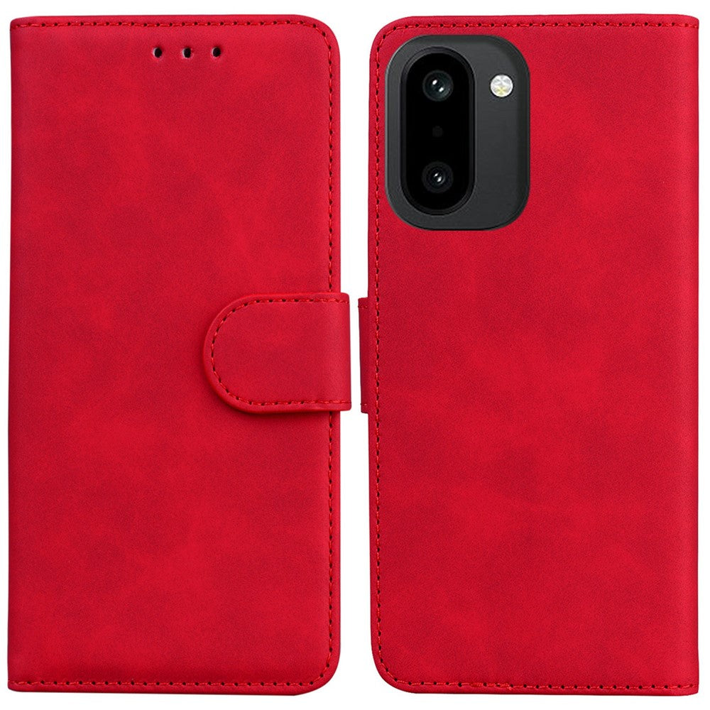 mobilskal till OnePlus Ace 6 5G / Ace 6T 5G / 15R 5G enfärgat läderplånboksfodral