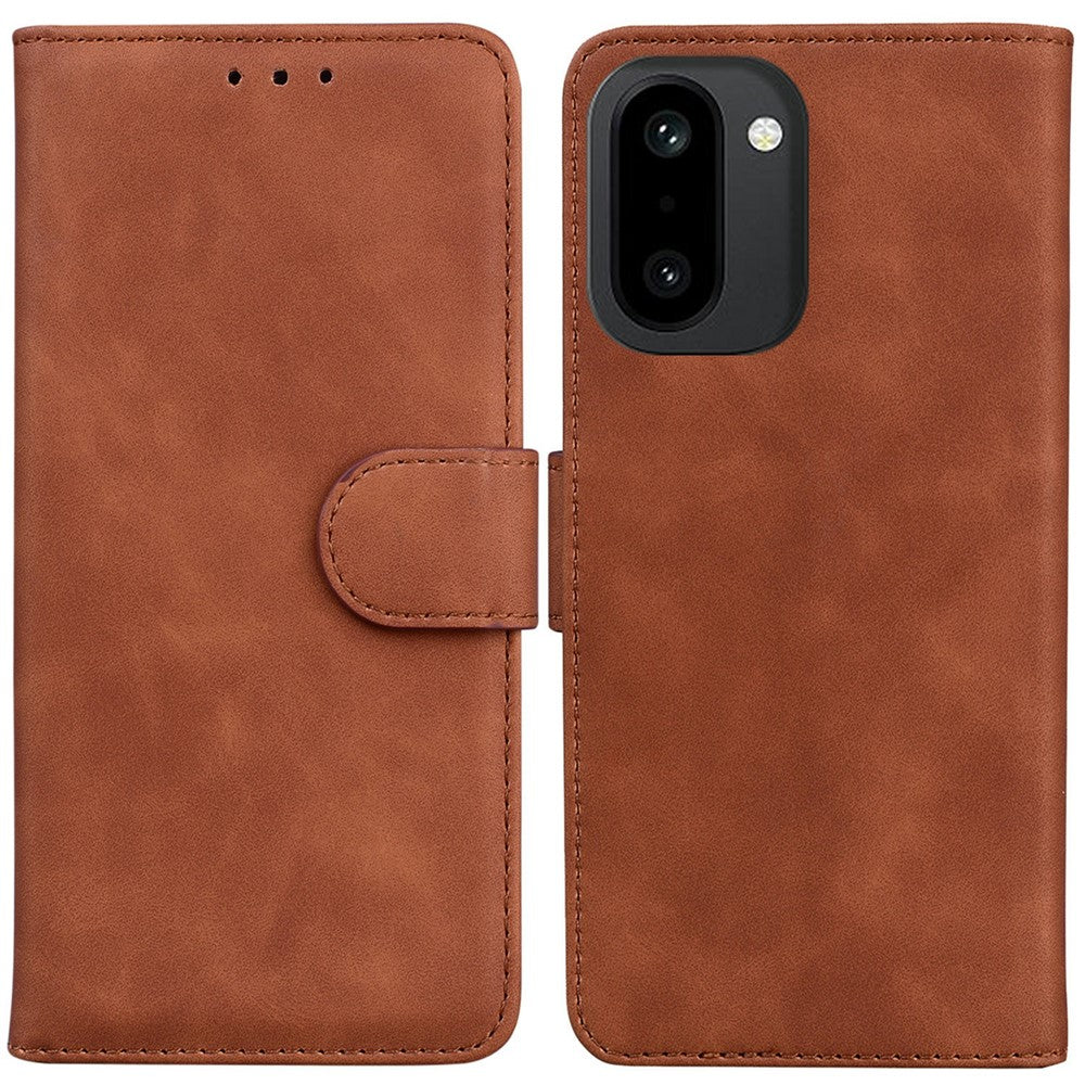 mobilskal till OnePlus Ace 6 5G / Ace 6T 5G / 15R 5G enfärgat läderplånboksfodral