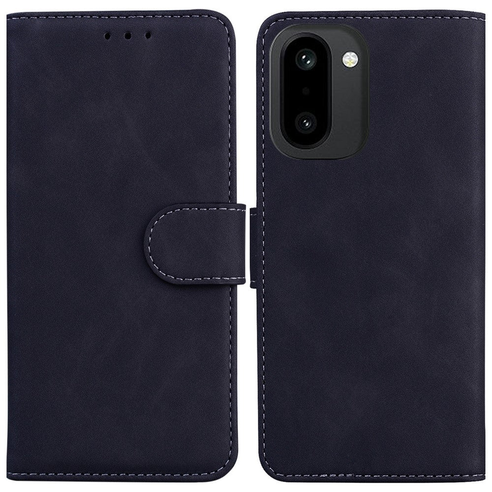 mobilskal till OnePlus Ace 6 5G / Ace 6T 5G / 15R 5G enfärgat läderplånboksfodral