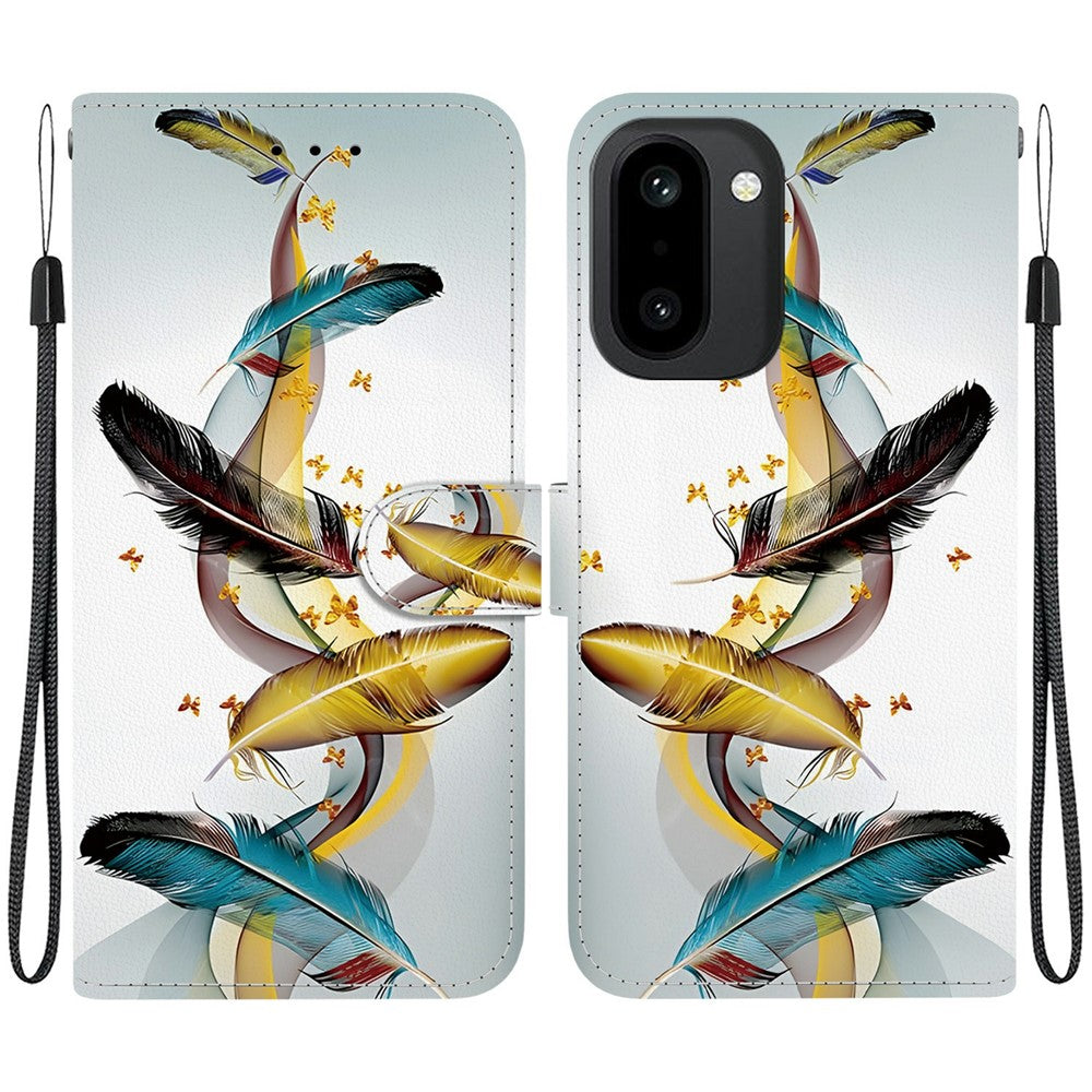 For OnePlus 15R 5G  /  Ace 6 5G  /  Ace 6T 5G Case Pattern Printing Leather Flip Wallet Phone Cover with Lanyard