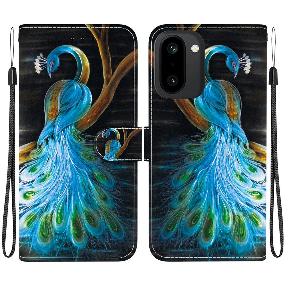 For OnePlus 15R 5G  /  Ace 6 5G  /  Ace 6T 5G Case Pattern Printing Leather Flip Wallet Phone Cover with Lanyard