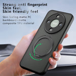 Matte Skin-touch Magnetic Case For Honor X70 5G / X9d 5G / Magic8 Lite 5G , 360° Rotating Kickstand Shockproof TPU + PC Phone Cover