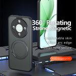 Matte Skin-touch Magnetic Case For Honor X70 5G / X9d 5G / Magic8 Lite 5G , 360° Rotating Kickstand Shockproof TPU + PC Phone Cover