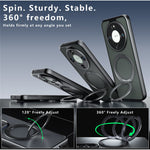 Matte Skin-touch Magnetic Case For Honor X70 5G / X9d 5G / Magic8 Lite 5G , 360° Rotating Kickstand Shockproof TPU + PC Phone Cover