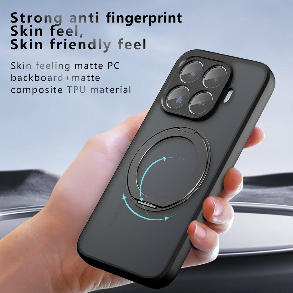 For Xiaomi 17T Pro Matte Skin-touch Magnetic Case 360° Rotating Kickstand Shockproof TPU + PC Phone Cover