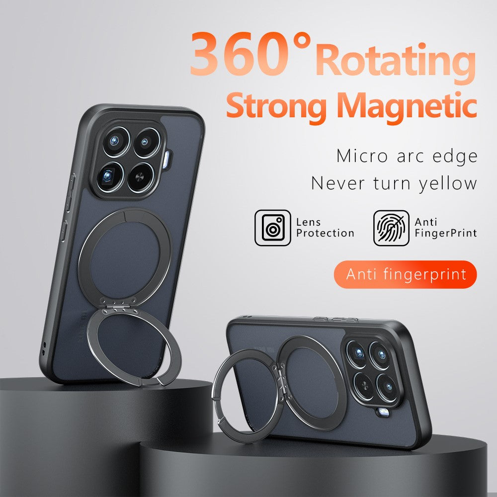 For Xiaomi 17T Pro Matte Skin-touch Magnetic Case 360° Rotating Kickstand Shockproof TPU + PC Phone Cover