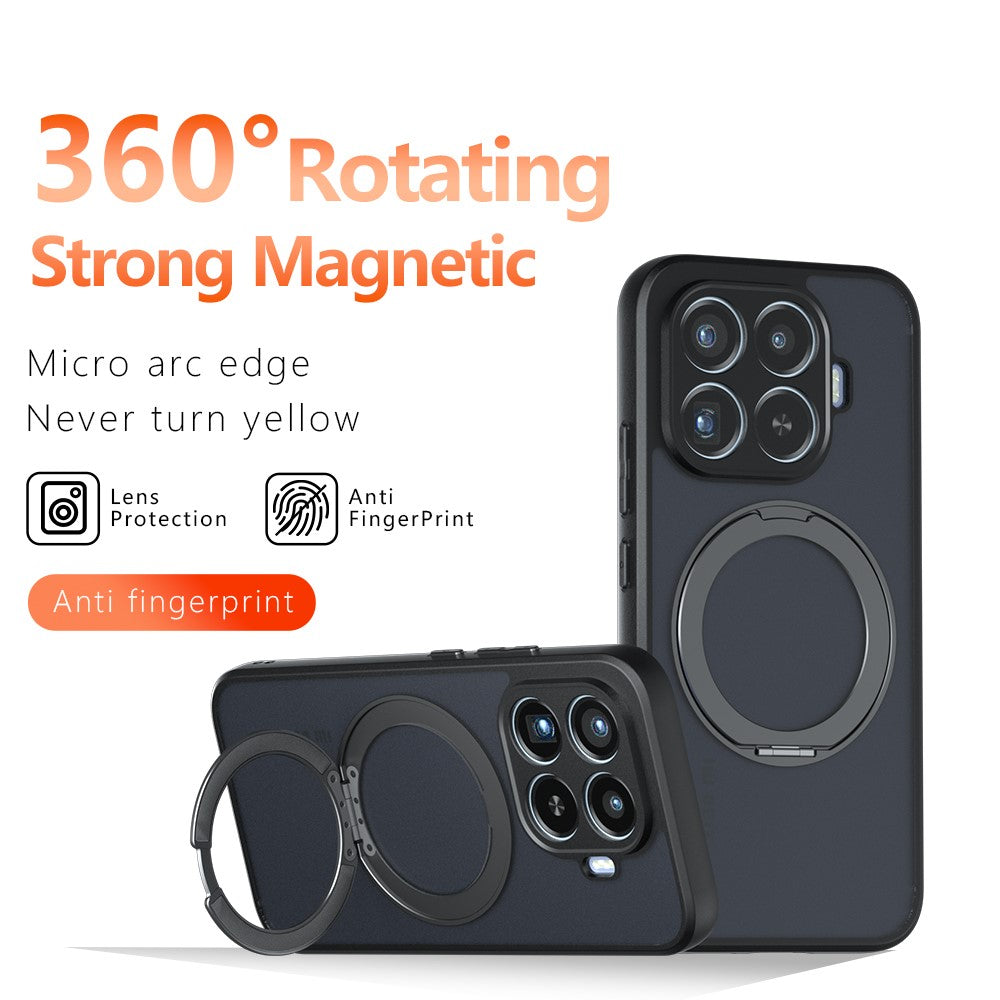 For Xiaomi 17T Pro Matte Skin-touch Magnetic Case 360° Rotating Kickstand Shockproof TPU + PC Phone Cover