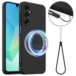For Samsung Galaxy A27 5G Magnetic Case Anti-Drop Liquid Silicone Phone Cover with Lanyard
