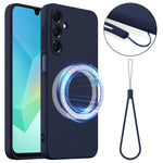 For Samsung Galaxy A27 5G Magnetic Case Anti-Drop Liquid Silicone Phone Cover with Lanyard