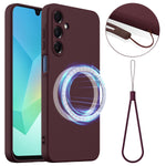 For Samsung Galaxy A27 5G Magnetic Case Anti-Drop Liquid Silicone Phone Cover with Lanyard