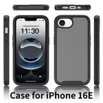 For iPhone 17e / 16e Case Translucent Matte Anti-Fingerprint PC + TPU 2 in 1 Phone Protective Cover