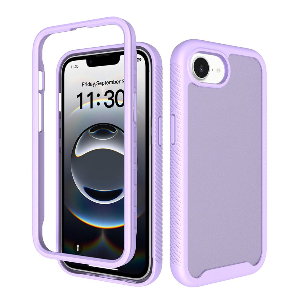 For iPhone 17e / 16e Case Translucent Matte Anti-Fingerprint PC + TPU 2 in 1 Phone Protective Cover