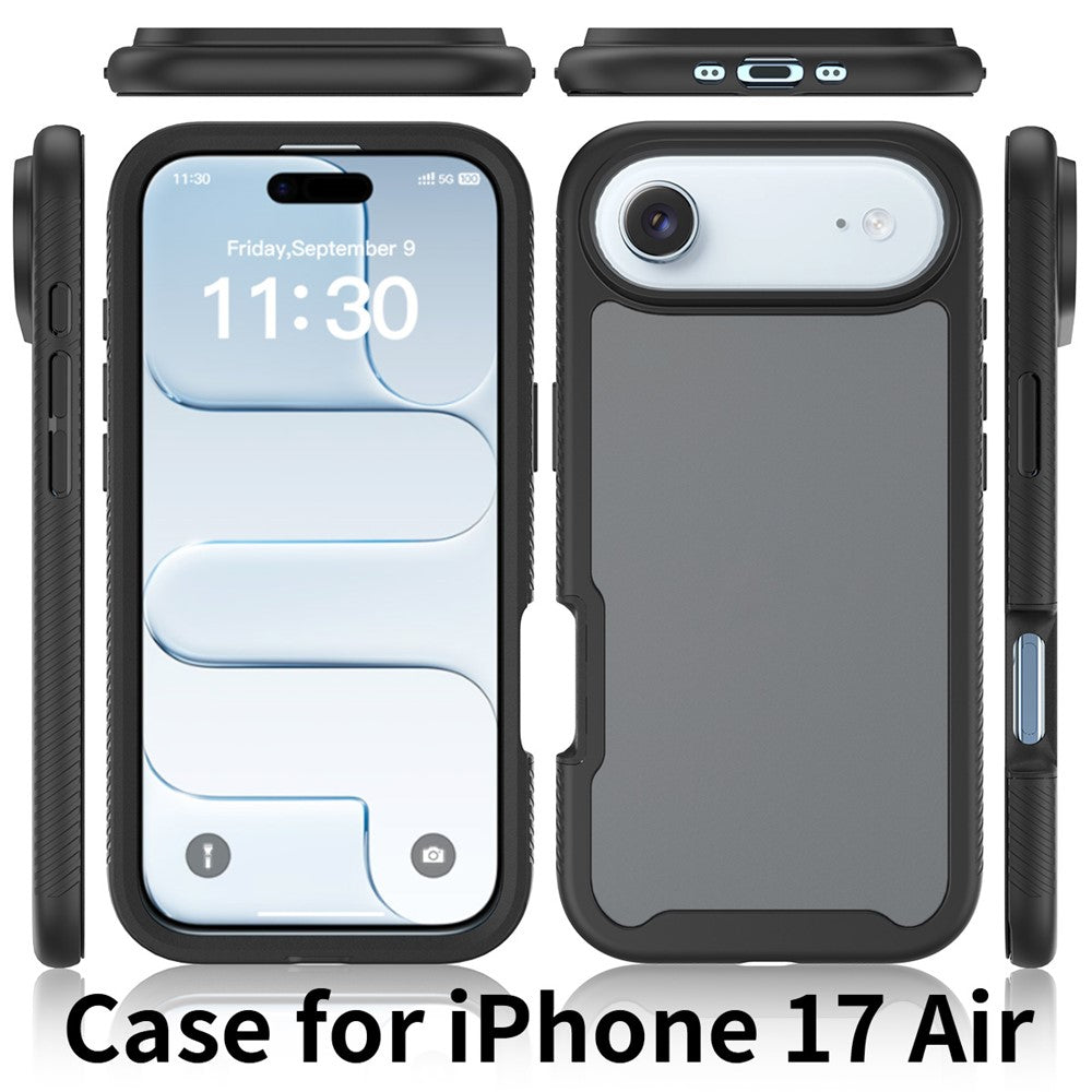 For iPhone Air Case Translucent Matte Anti-Fingerprint PC + TPU 2 in 1 Phone Protective Cover