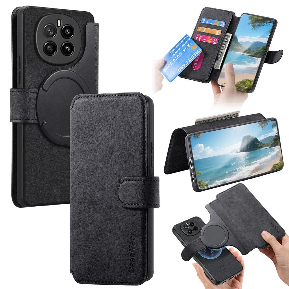 CASENEO MW-03 for Honor Magic7 Pro 5G Magnetic Case Detachable Leather Phone Wallet Cover