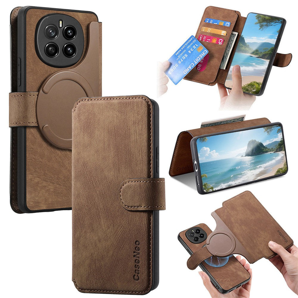 CASENEO MW-03 for Honor Magic7 Pro 5G Magnetic Case Detachable Leather Phone Wallet Cover