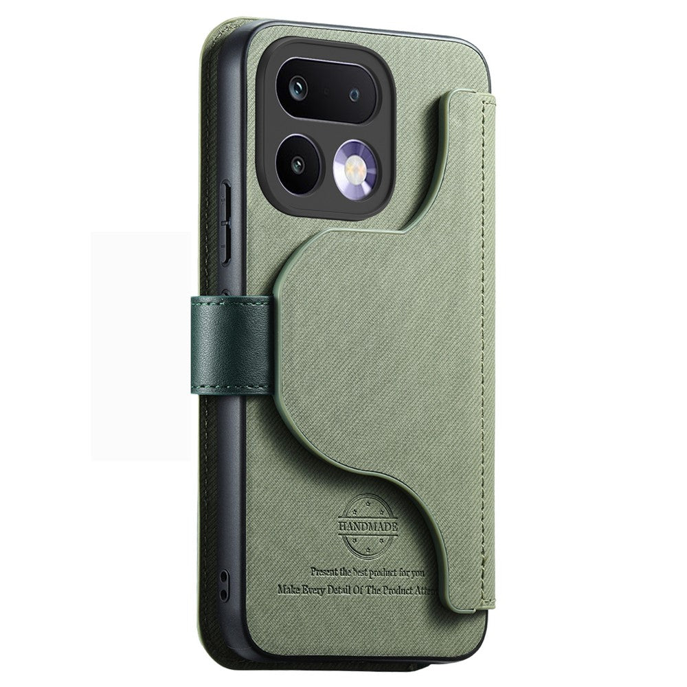 For Realme 16 Pro+ 5G Magnetic Case RFID Blocking Detachable Wallet Stand Cloth Texture Leather Phone Cover