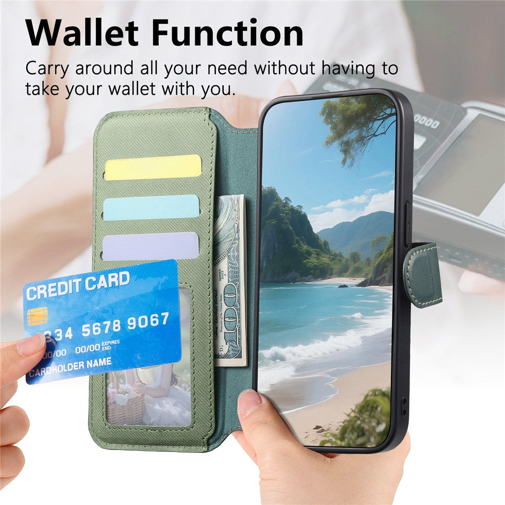 For Realme 16 Pro+ 5G Magnetic Case RFID Blocking Detachable Wallet Stand Cloth Texture Leather Phone Cover