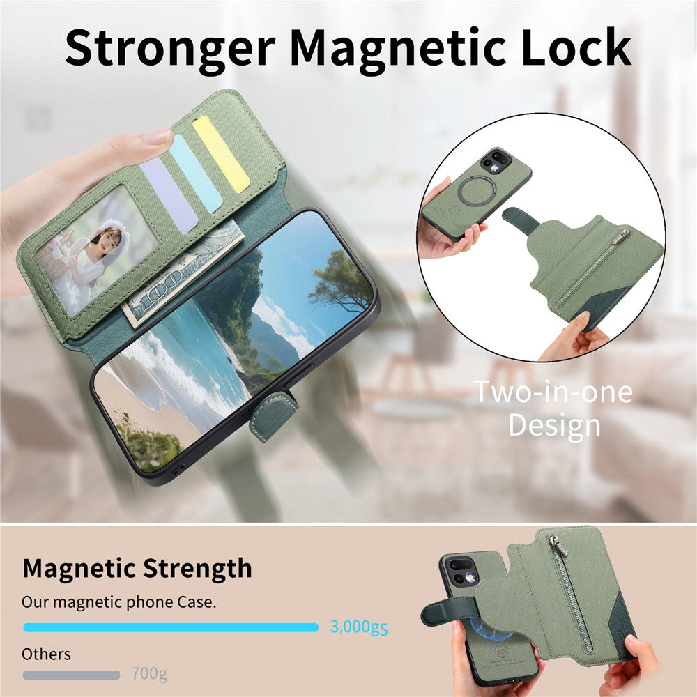For Realme 16 Pro+ 5G Magnetic Case RFID Blocking Detachable Wallet Stand Cloth Texture Leather Phone Cover