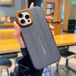 Til iPhone 15 Pro Max cover Lædertekstur PC + TPU Skridsikkert Beskyttende Telefoncover