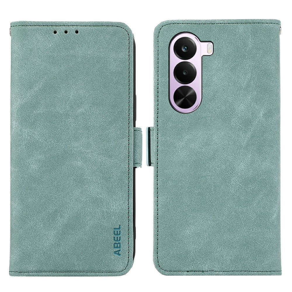 ABEEL För OnePlus Nord CE6 Lite 5G / Realme P4x 5G Skal PU Läder Folio Stativ View RFID Blockerande mobilskal