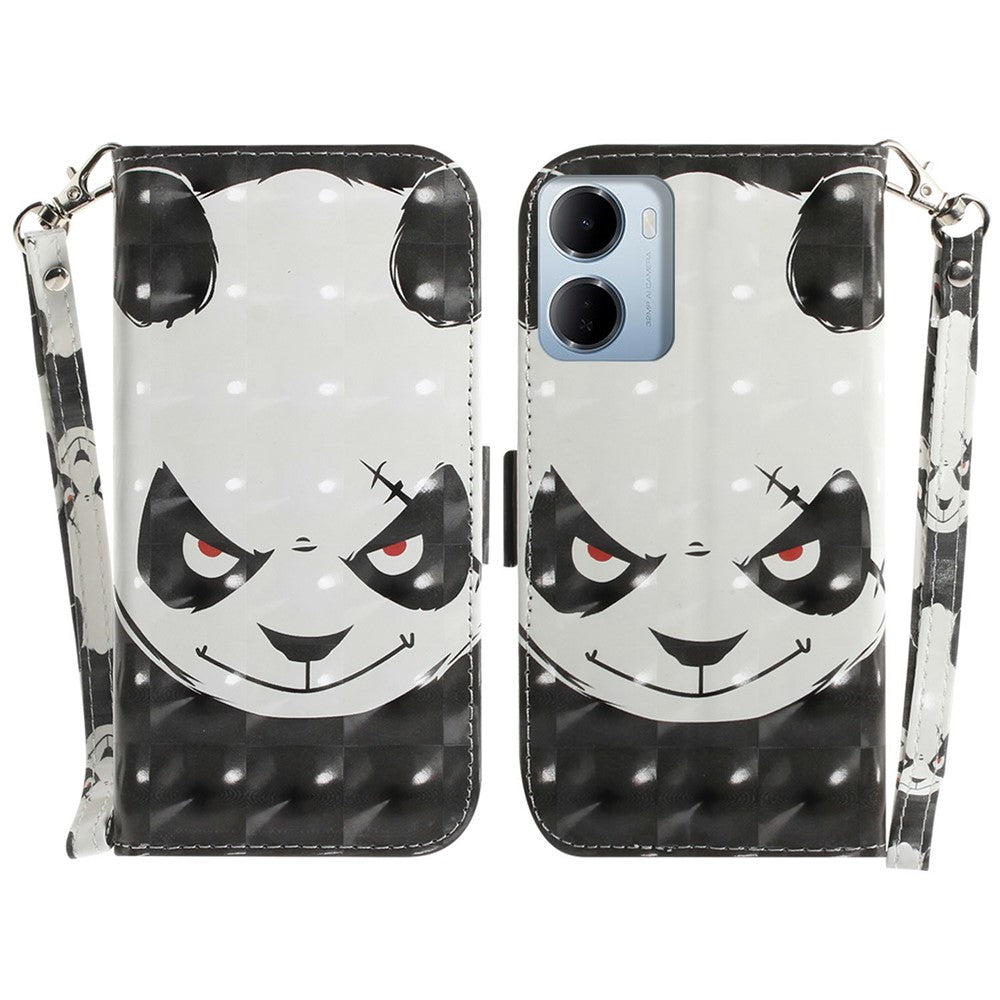 For Xiaomi Redmi 15a 5G  /  R70 5G  /  R70m 5G Case Pattern Printing Leather Wallet Phone Cover with Wrist Strap