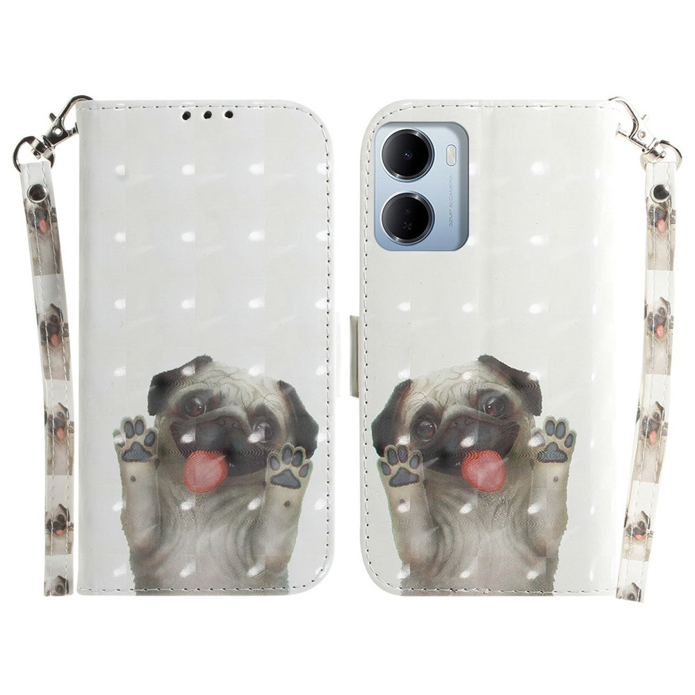 For Xiaomi Redmi 15a 5G  /  R70 5G  /  R70m 5G Case Pattern Printing Leather Wallet Phone Cover with Wrist Strap