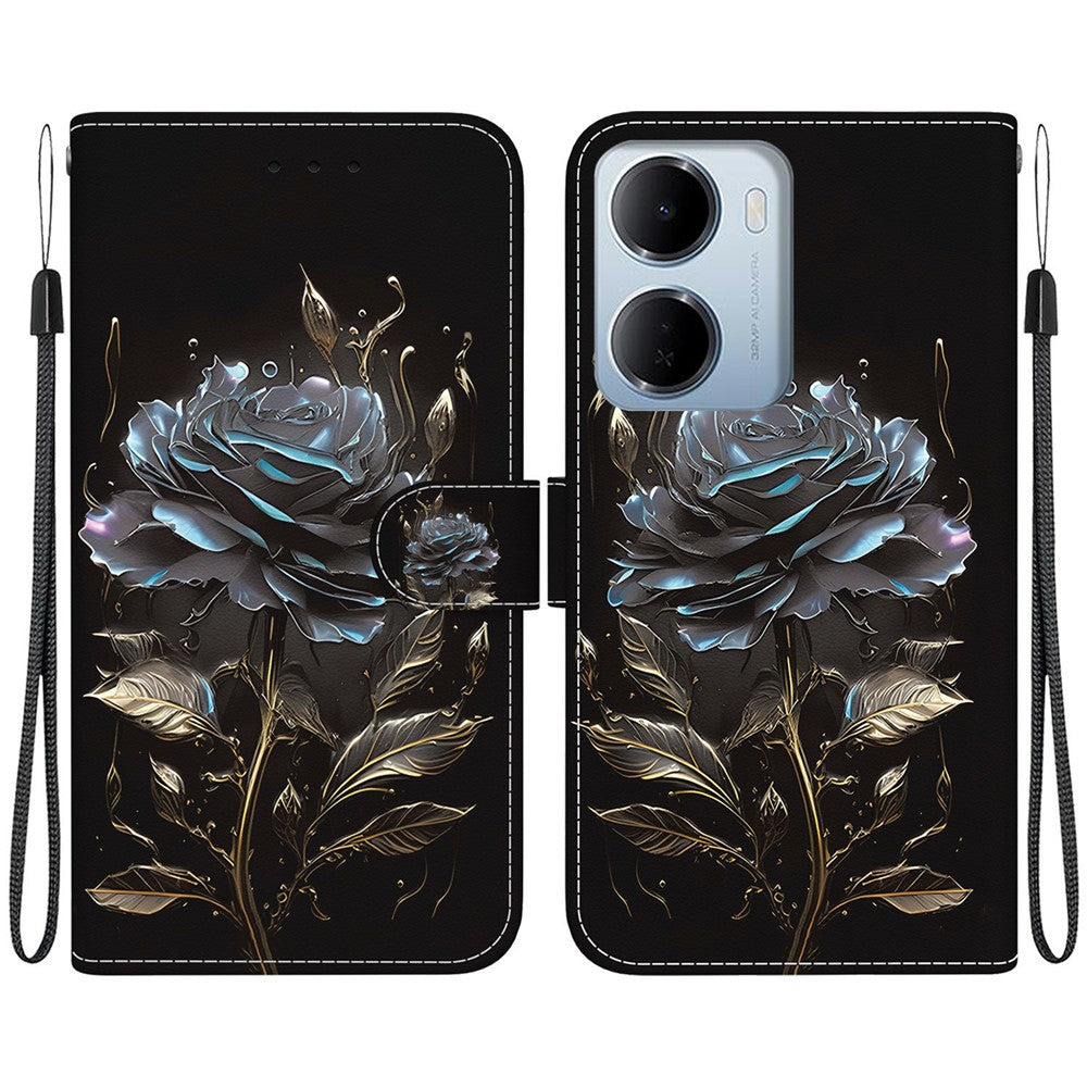 For Xiaomi Redmi 15a 5G  /  R70 5G  /  R70m 5G Wallet Phone Case Anti-Drop Pattern Printing Leather Flip Cover with Strap