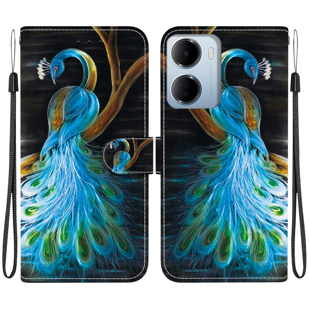 For Xiaomi Redmi 15a 5G  /  R70 5G  /  R70m 5G Case Pattern Printing Leather Flip Wallet Phone Cover with Lanyard