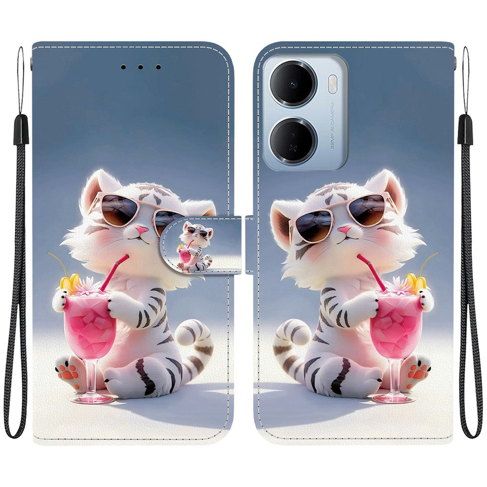 For Xiaomi Redmi 15a 5G  /  R70 5G  /  R70m 5G Case Pattern Printing Leather Flip Wallet Phone Cover with Lanyard