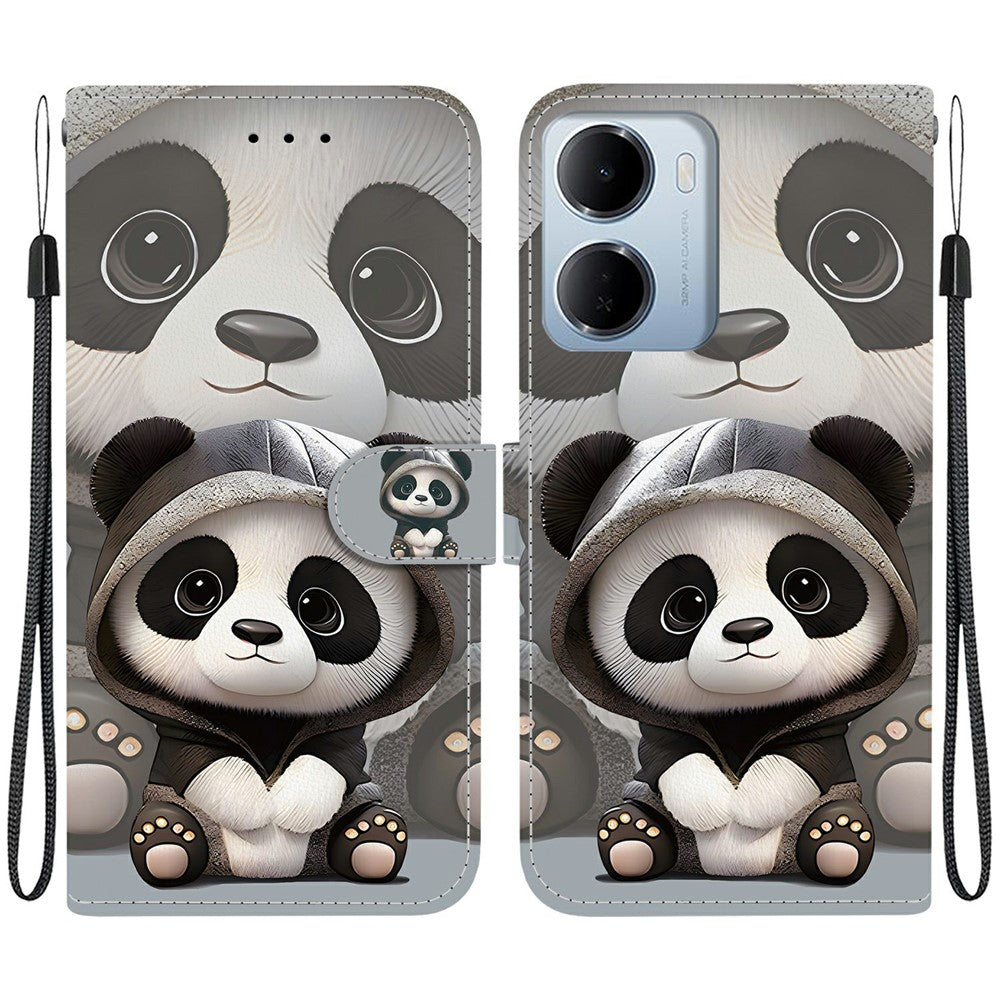 Wallet Case for Xiaomi Redmi 15a 5G  /  R70 5G  /  R70m 5G Pattern Printing Leather Stand Phone Cover with Strap
