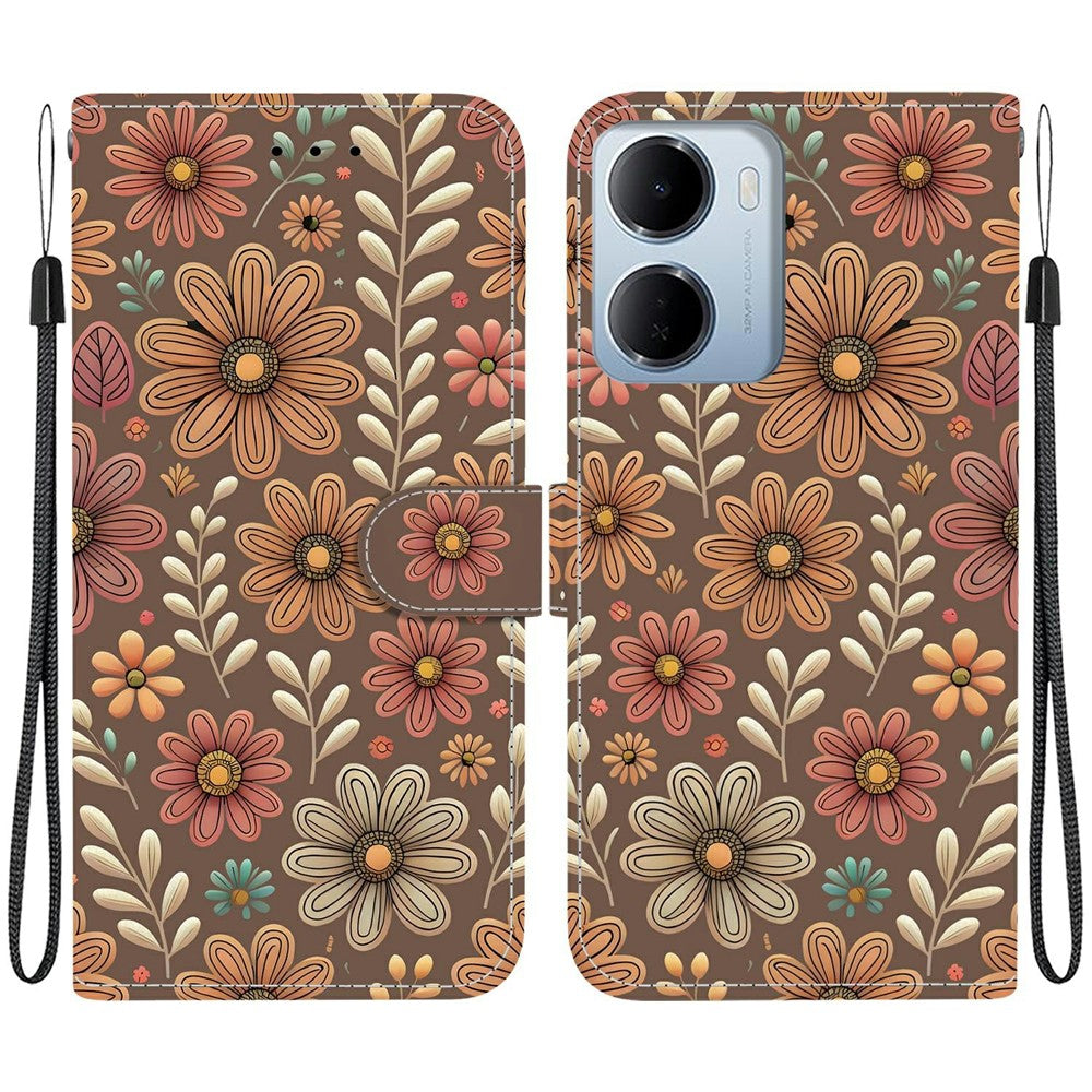 Wallet Case for Xiaomi Redmi 15a 5G  /  R70 5G  /  R70m 5G Pattern Printing Leather Stand Phone Cover with Strap