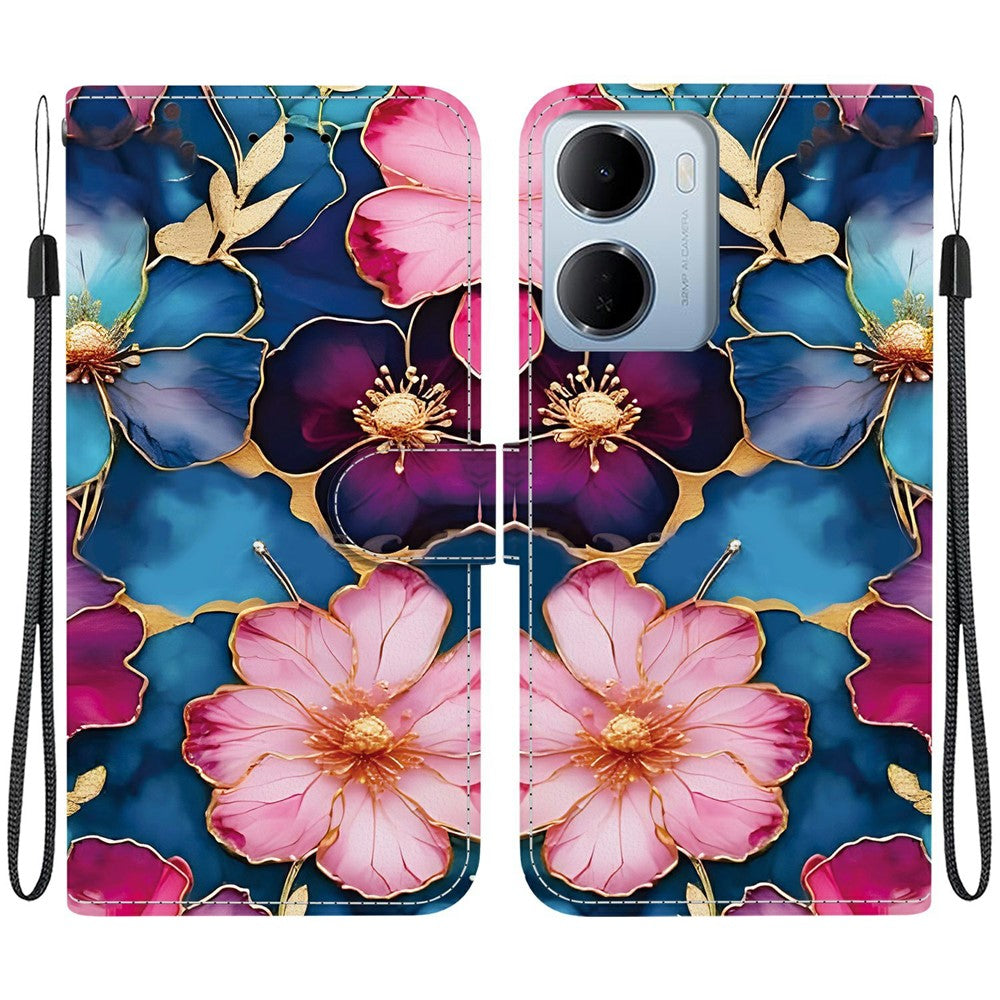 Wallet Case for Xiaomi Redmi 15a 5G  /  R70 5G  /  R70m 5G Pattern Printing Leather Stand Phone Cover with Strap