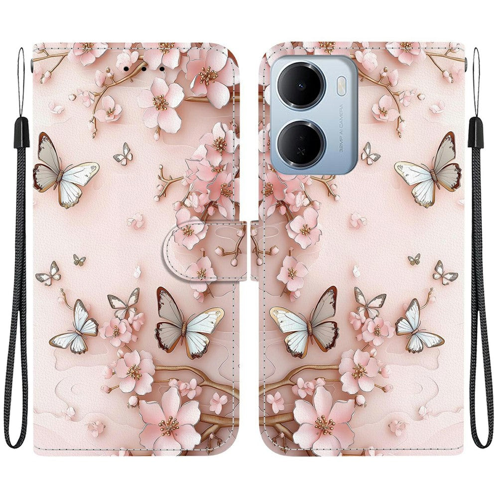Wallet Case for Xiaomi Redmi 15a 5G  /  R70 5G  /  R70m 5G Pattern Printing Leather Stand Phone Cover with Strap
