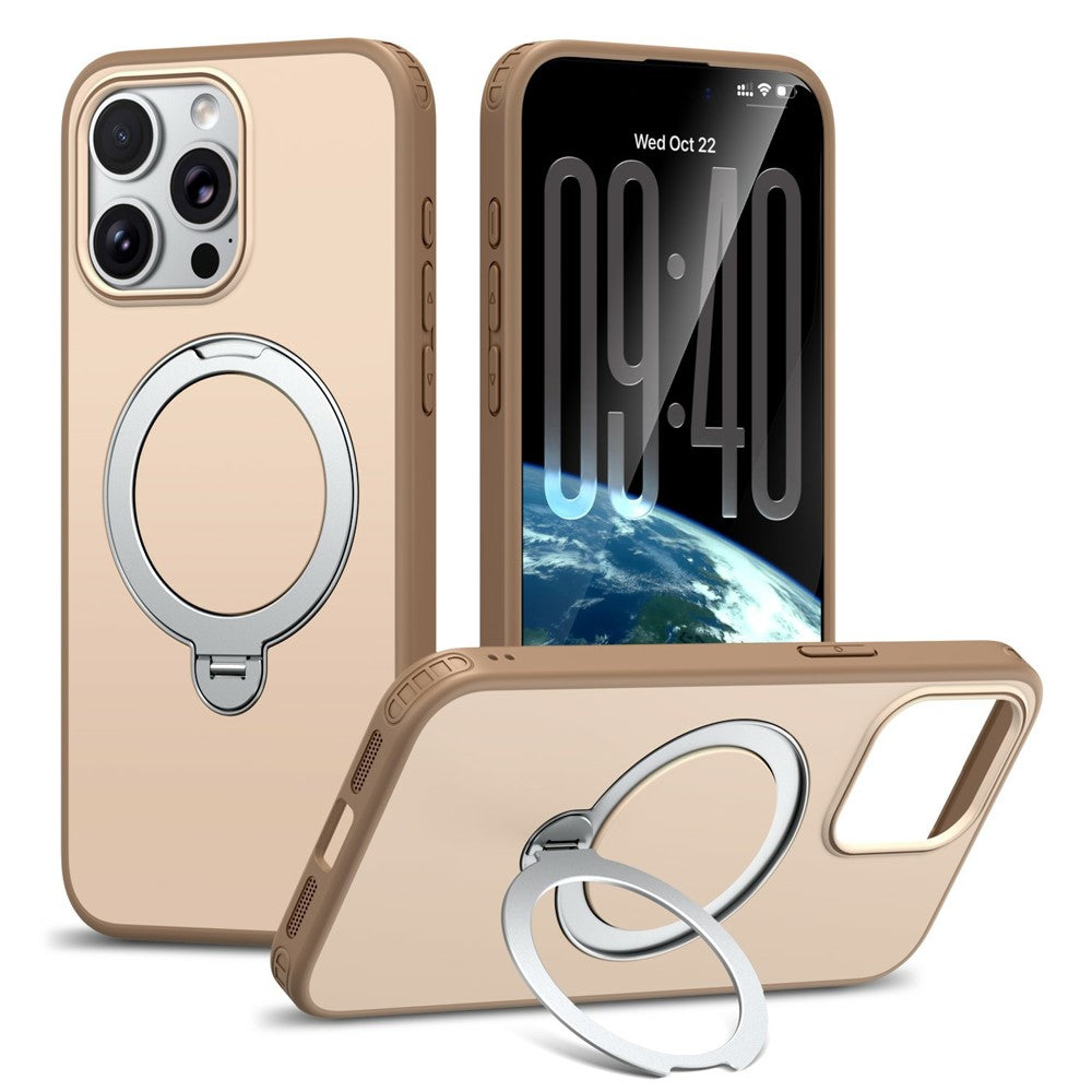 Til iPhone 14 Pro Max Magnetisk Cover Ringholder Støtteben PC + TPU Dobbeltlags Beskyttende Telefoncover