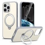 För iPhone 13 Pro Magnetiskt fodral med ringhållare och ställ av PC + TPU Dubbla lager Skyddande telefonskal