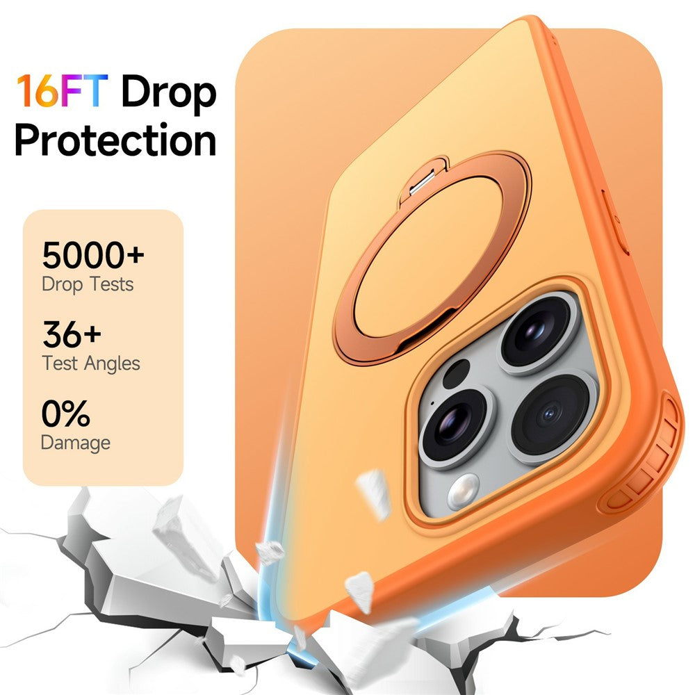 For iPhone 13 Pro Max Magnetic Case Ring Holder Kickstand PC + TPU Dual-Layer Protective Phone Cover