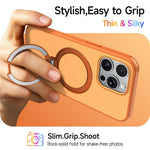 Magnetiskt skal för iPhone 13 Pro Max, ringhållare, stöd, PC + TPU, dubbelskiktat skyddande mobilskal