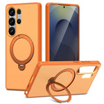 For Samsung Galaxy S24 Ultra Magnetic Case Ring Holder Kickstand PC + TPU Dual-Layer Protective Phone Cover
