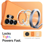 For Samsung Galaxy S24 Ultra Magnetic Case Ring Holder Kickstand PC + TPU Dual-Layer Protective Phone Cover