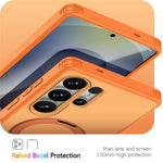 For Samsung Galaxy S24 Ultra Magnetic Case Ring Holder Kickstand PC + TPU Dual-Layer Protective Phone Cover