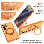 For Samsung Galaxy S24 Ultra Magnetic Case Ring Holder Kickstand PC + TPU Dual-Layer Protective Phone Cover
