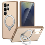 For Samsung Galaxy S24 Ultra Magnetic Case Ring Holder Kickstand PC + TPU Dual-Layer Protective Phone Cover
