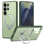 For Samsung Galaxy S24 Ultra Magnetic Case Ring Holder Kickstand PC + TPU Dual-Layer Protective Phone Cover