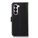 For OnePlus Nord CE6 Lite 5G  /  Realme P4x 5G Case RFID Blocking Genuine Cow Leather Wallet Phone Cover