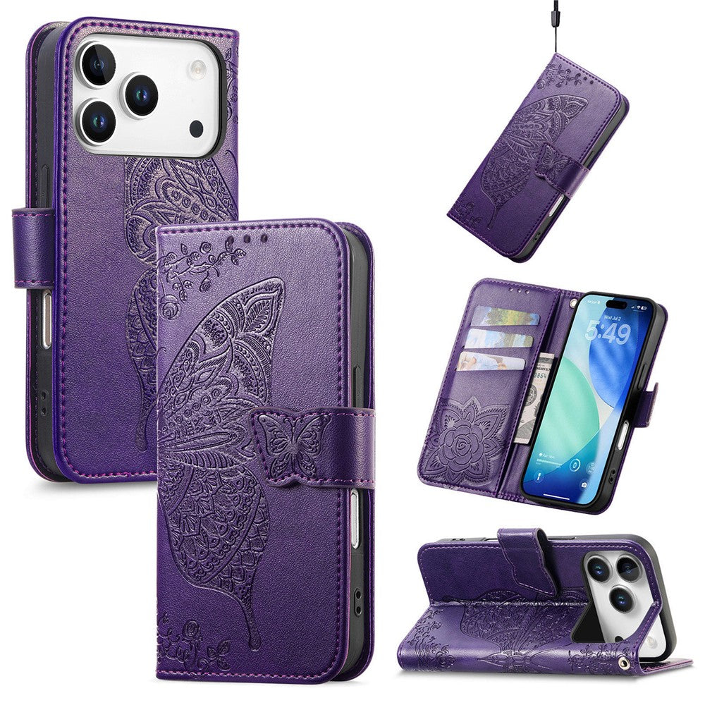 For Blackview Wave 7C Case with Strap Butterfly Pattern PU Leather Wallet Phone Cover