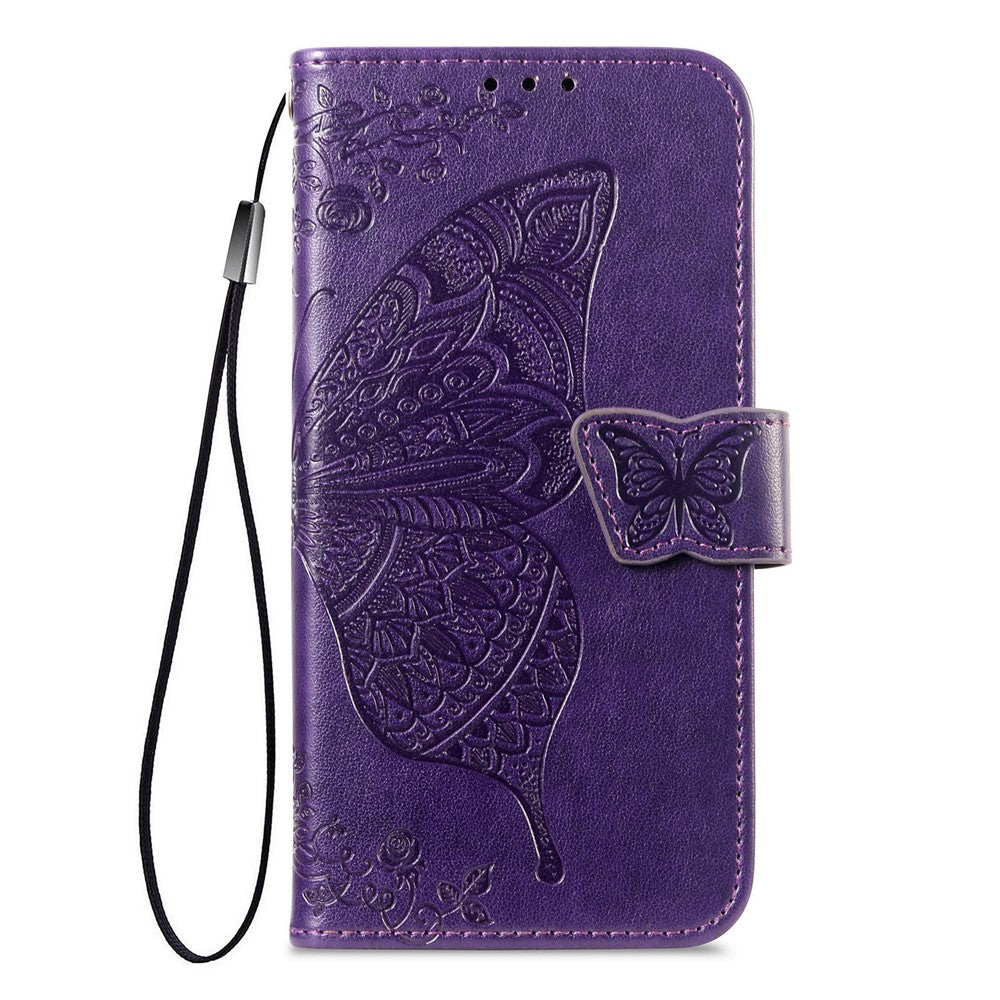 For Blackview Wave 7C Case with Strap Butterfly Pattern PU Leather Wallet Phone Cover